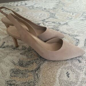 PLV Pour La Victoire Darla Suede Slingback Pointed-Toe Pumps S 10 M $225